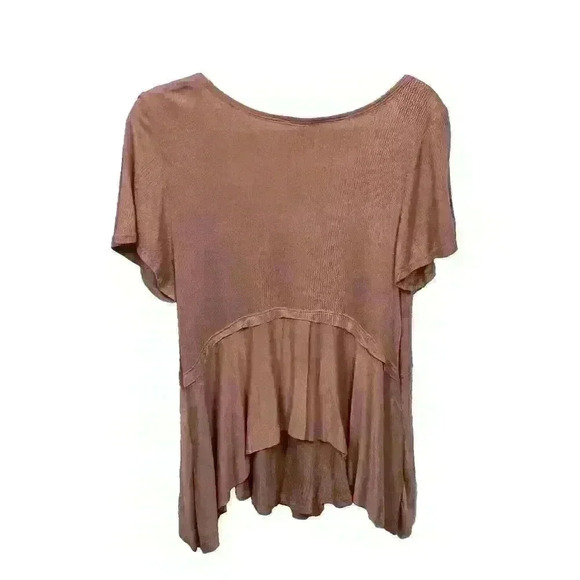 Lavender Field Womens SM Mauve Rayon Draped Tunic Top Short Sleeves Cottagecore - Picture 9 of 10